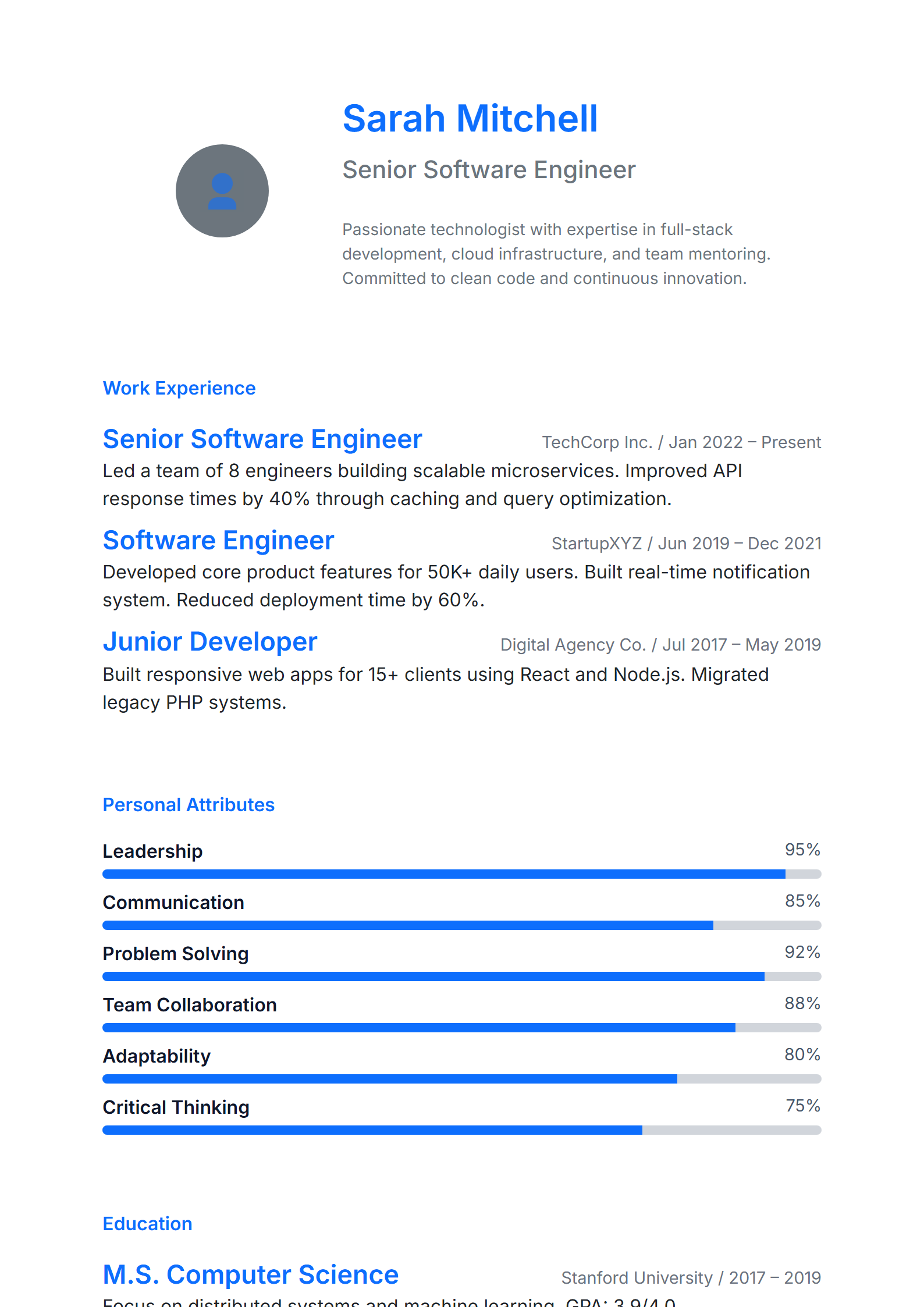 Honey Blue Resume Template