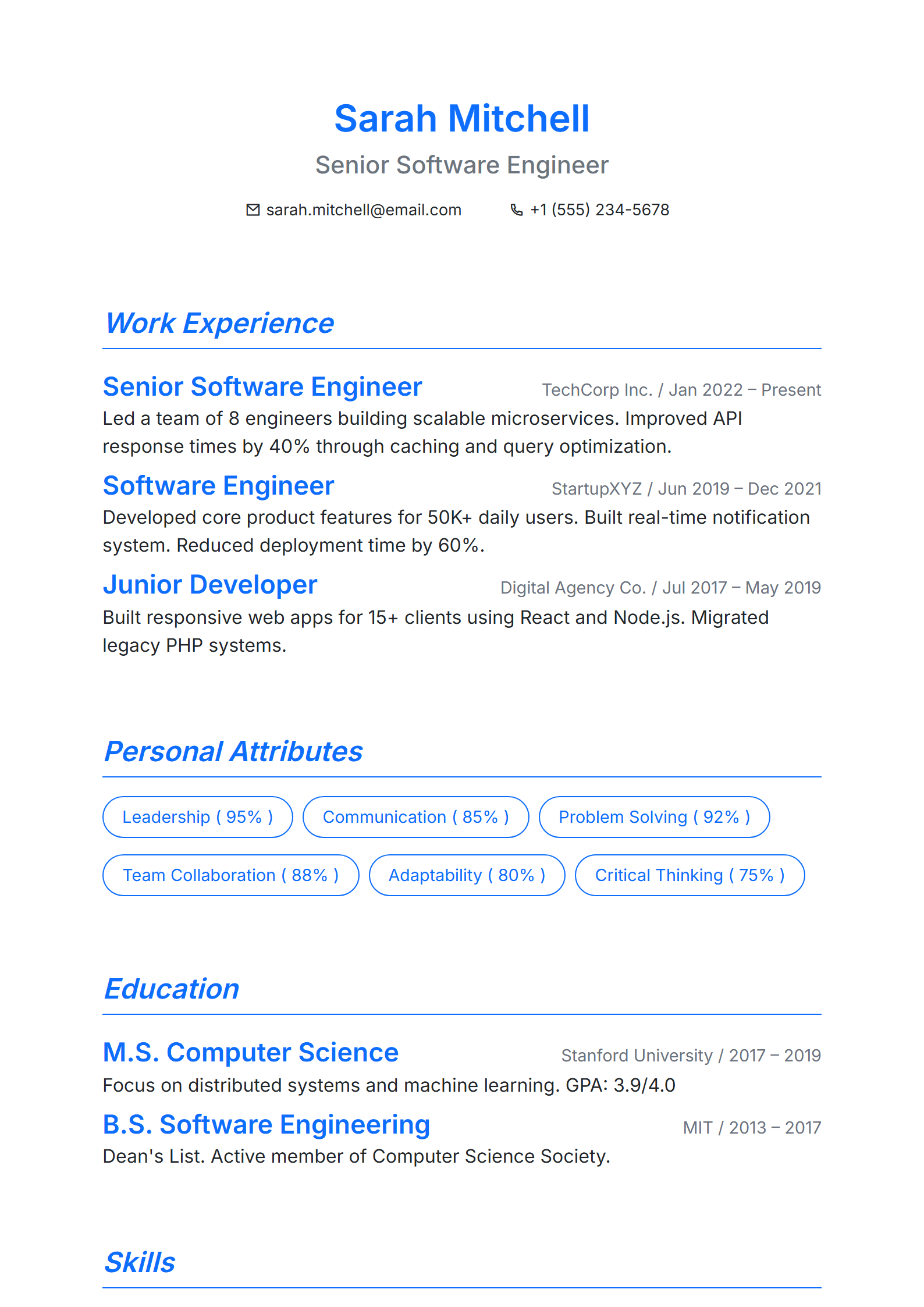 Custom Pro Resume Template